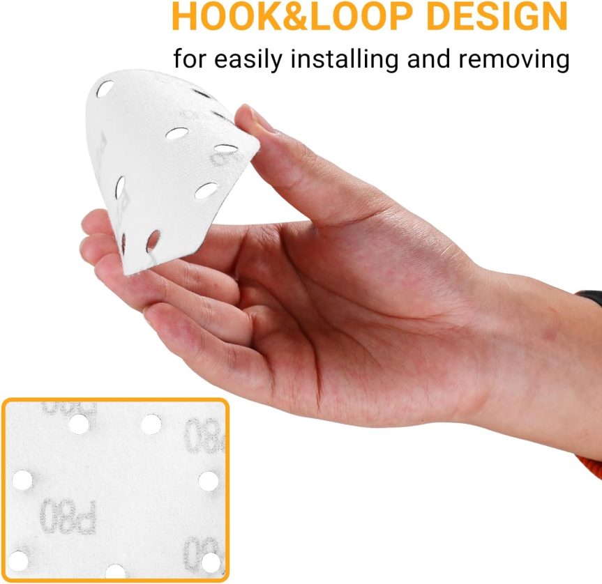 Sandpaper Sanding Discs Set: DEKOPRO 50 PCS Mouse Detail Sander Sandpaper Include 40,80,120,180,240 Grit - Image 3