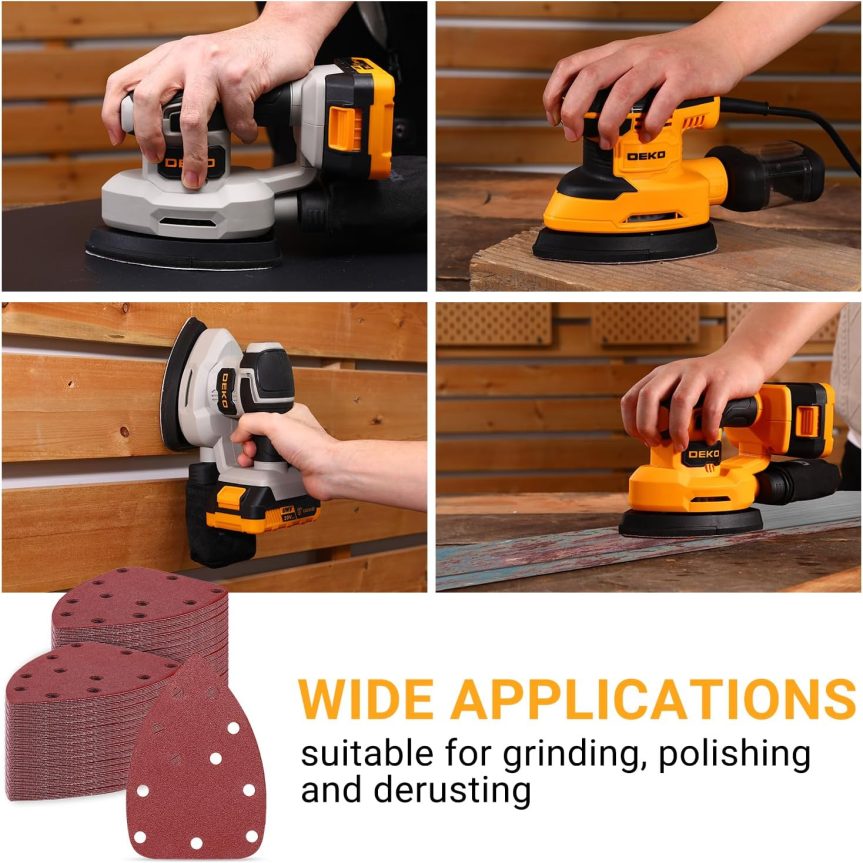 Sandpaper Sanding Discs Set: DEKOPRO 50 PCS Mouse Detail Sander Sandpaper Include 40,80,120,180,240 Grit - Image 5